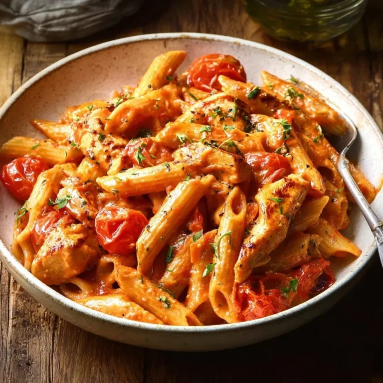 Creamy Angry Chicken dish garnished with herbs and spices