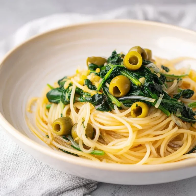 Plate of Vegan Garlic and Oil Pasta garnished with fresh herbs