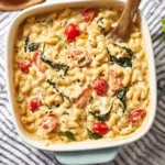 Deliciously creamy Baked Feta Mac and Cheese served in a bowl