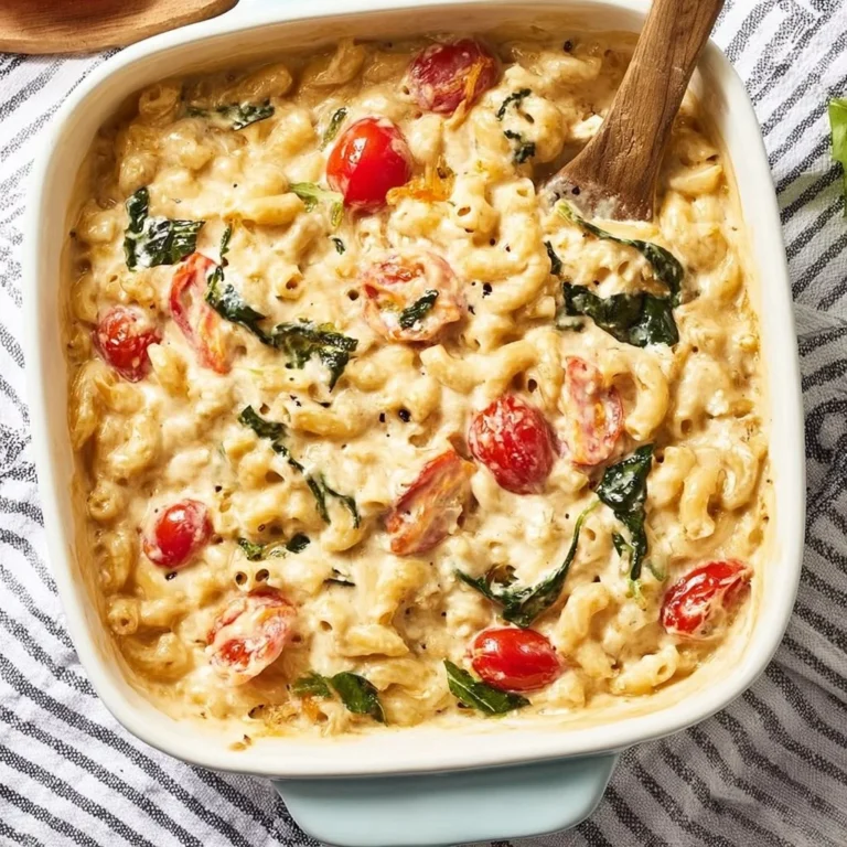 Deliciously creamy Baked Feta Mac and Cheese served in a bowl