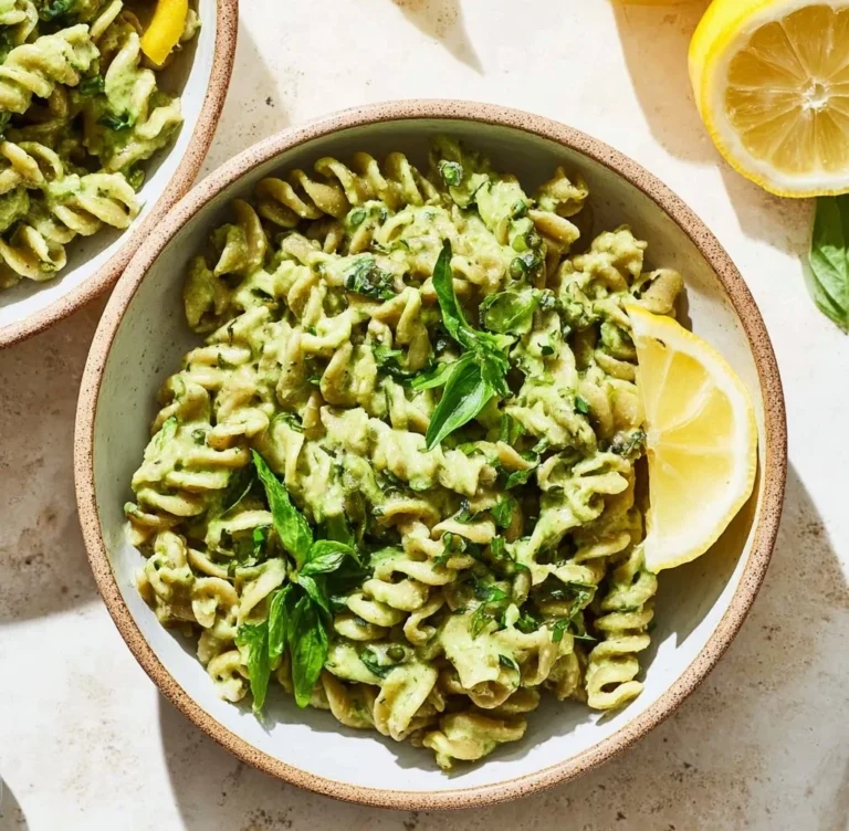 Delicious Green Goddess Pasta topped with fresh herbs and served in a bowl